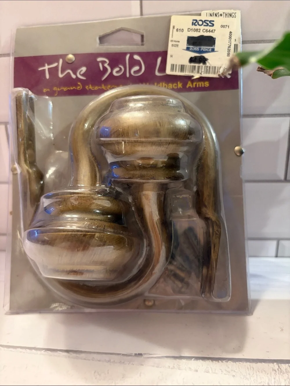 Brass Finish Curtain Holdbacks - Pair